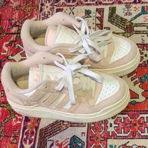 Adidas Women's Soft Pink and White Sneakers